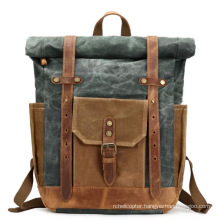 2019 New Models  Anti Theft Green Business Vintage Leather Backpack for Man and  Women 15.6